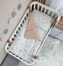 Set lenjerie de schimb pentru patut bebe 3 piese Galaxi bej (3)